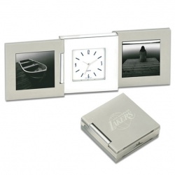 Tri-Fold Clock with Picture Frames