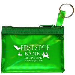 Zippered Translucent Pouch with Key Ring