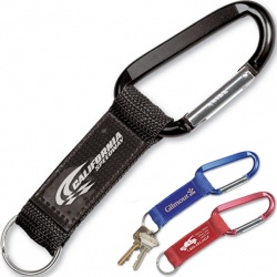 Carabiner Key Tag with Wide Strap