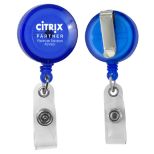 30 Retractable Badge Reel with Metal Slip Clip Backing, Spot Color Print