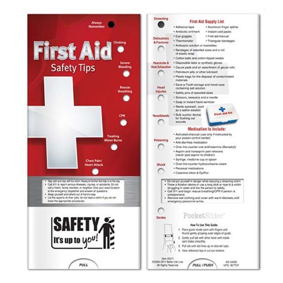 Pocket Slider First Aid Booklet - Health Care & Safety Fitness Products