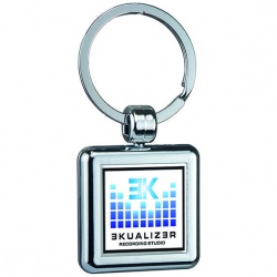 Square Two Sided Budget Chrome Plated Domed Keytags