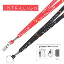 1/2 Textured Poly Dye Sublimated Full Color Lanyard