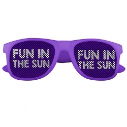 Sunglasses with Color Changing Fraame and Lens Imprint