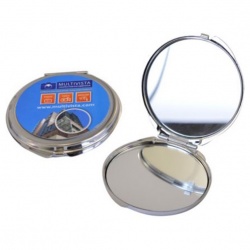 Round Metal Compact Mirror with All Over Imprint