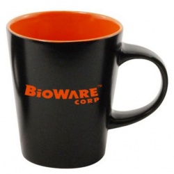 12 Oz. Matte Black Coffee Mug with Interior Contrasting Color