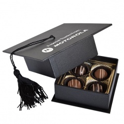 Graduation Cap Box with 4 Truffles