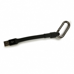 Micro USB Charge and Data Sync Cable with Carabineer