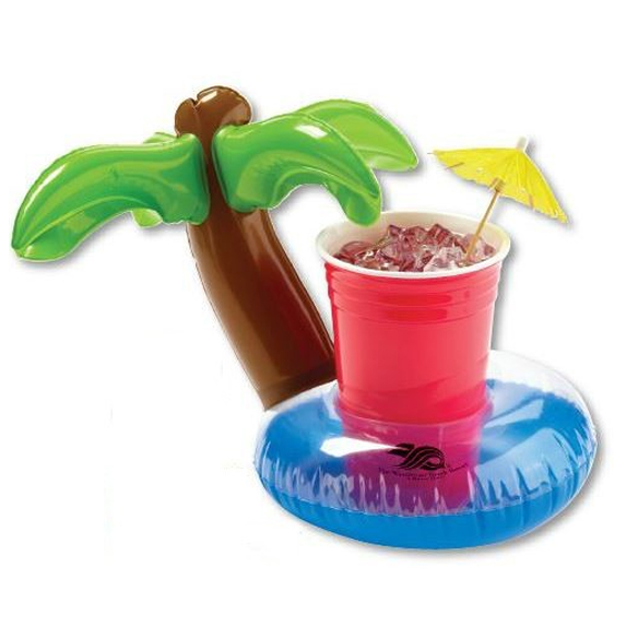Inflatable 7" Palm Tree Lagoon Beverage Coaster - Mugs Drinkware