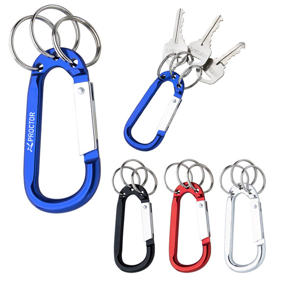 8mm Carabiner With Triple Split Ring - Travel Accessories & Luggage