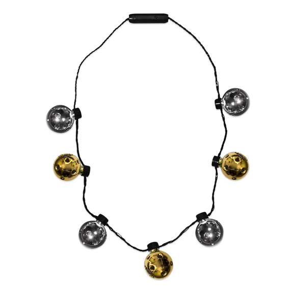 LED Gold & Silver Disco Ball Necklace - Puzzles, Toys & Games