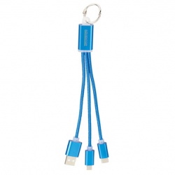Metal 3-in-1 Charging Cable with Key Ring