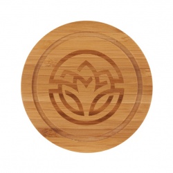 Round Bamboo Coaster Set with Holder