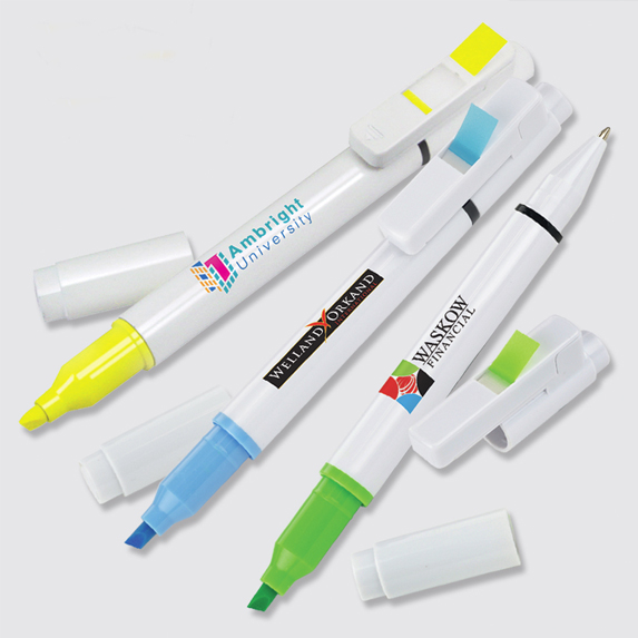 Post-it Custom Printed Flag + Pen and Highlighter Combo - Pens Pencils Markers