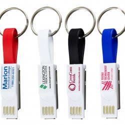 Keychain 3-in-1 Cell Phone Charging Cable with Type C Adapter