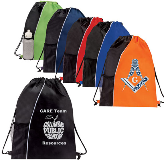 Highlighted Promotional Drawstring Backpack - Bags
