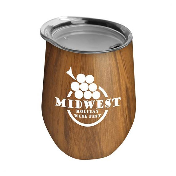 Woodtone 10 oz. Stainless Steel Stemless Wine Tumbler - Mugs Drinkware