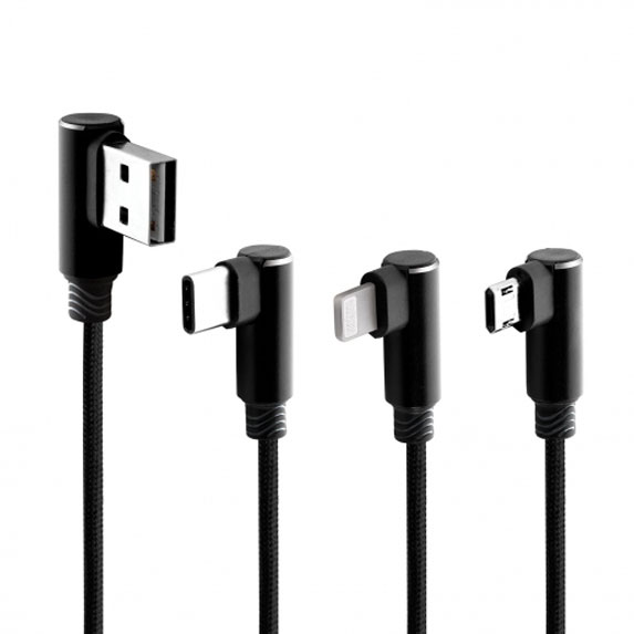 3-in-1 Right Angle Charging Cable with Double Sided Tips - Technology