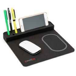 Wireless Charging Mouse Pad with Phone Stand