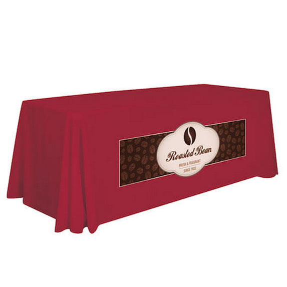 6 Ft Stain-Resistant 4-Sided Table Throw - Trade-Show-Essentials