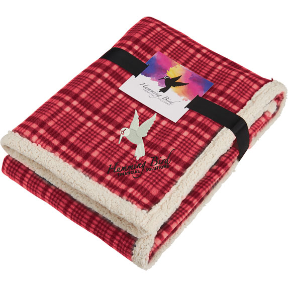 Field & Co. Plaid Sherpa Blanket with Full Color Card - Kitchen & Home Items