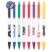 White Click Pens with Colored Trim - Pens Pencils Markers