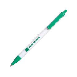 White Click Pens with Colored Trim