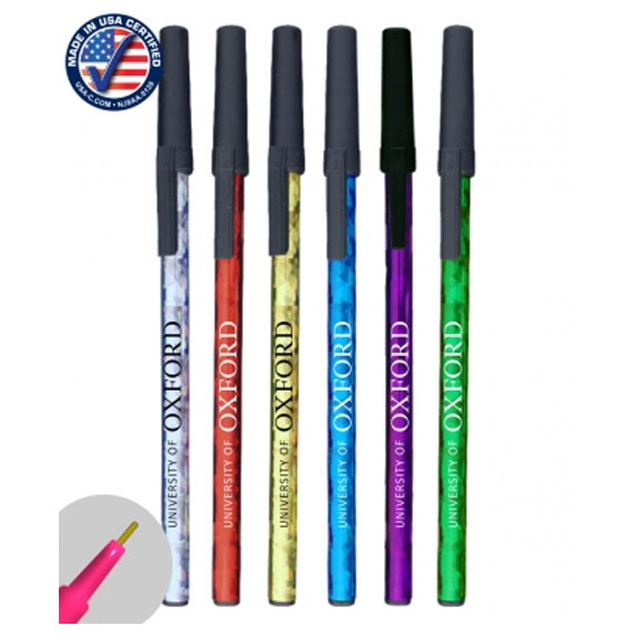 Glitz Barrel Stick Pen with Cap - Pens Pencils Markers