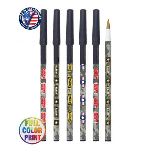 Full Color Camo Stick Pen with Cap - Pens Pencils Markers