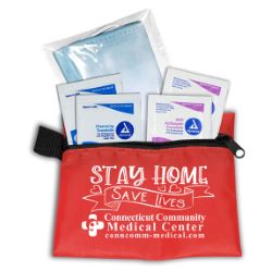 3-Ply Masks and Antiseptic Wipes in Zippered Pouch