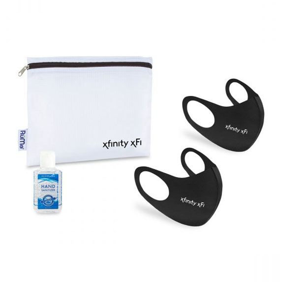 Reusable Stretch Face Masks and Hand Sanitizer Kit - Health Care & Safety Fitness Products