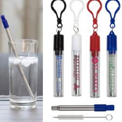 8 Reusable Eco-Collapsible Stainless Steel Straw
