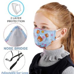 2-Layer Kids Face Mask with Full Color Logo