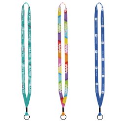 12 Dye Sublimated Lanyard with Metal Crimp and Split Ring