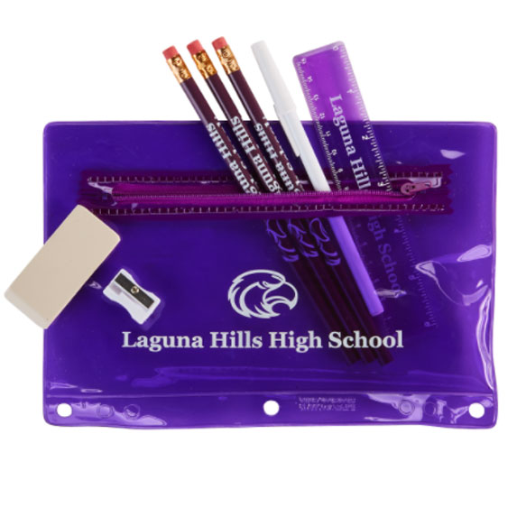 Imprinted Academic School Kit - Pens Pencils Markers