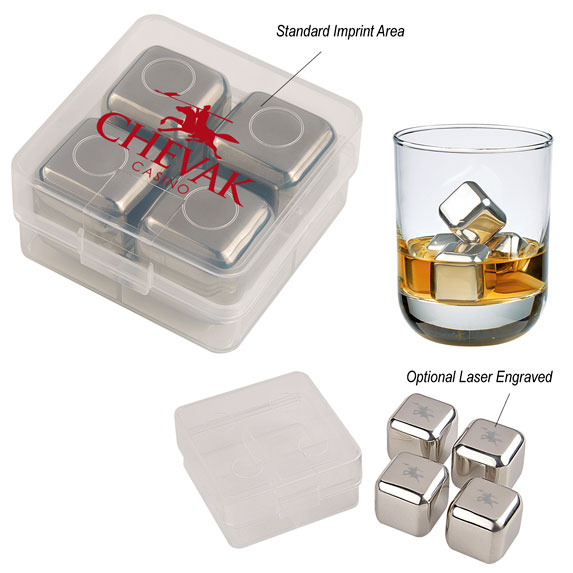 Stainless Steel Ice Cubes In Case - Mugs Drinkware